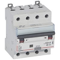Выключатель автоматический дифференциальный DX3 6000 4п 20А С 300мА тип A | код. 411240 |  Legrand 